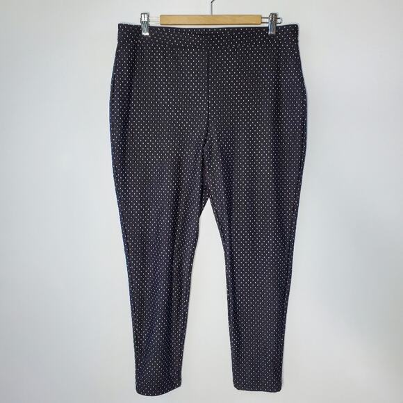 Chico's Black w/ White Polka Dots Ankle Length stretchy casual pants - Picture 1 of 9